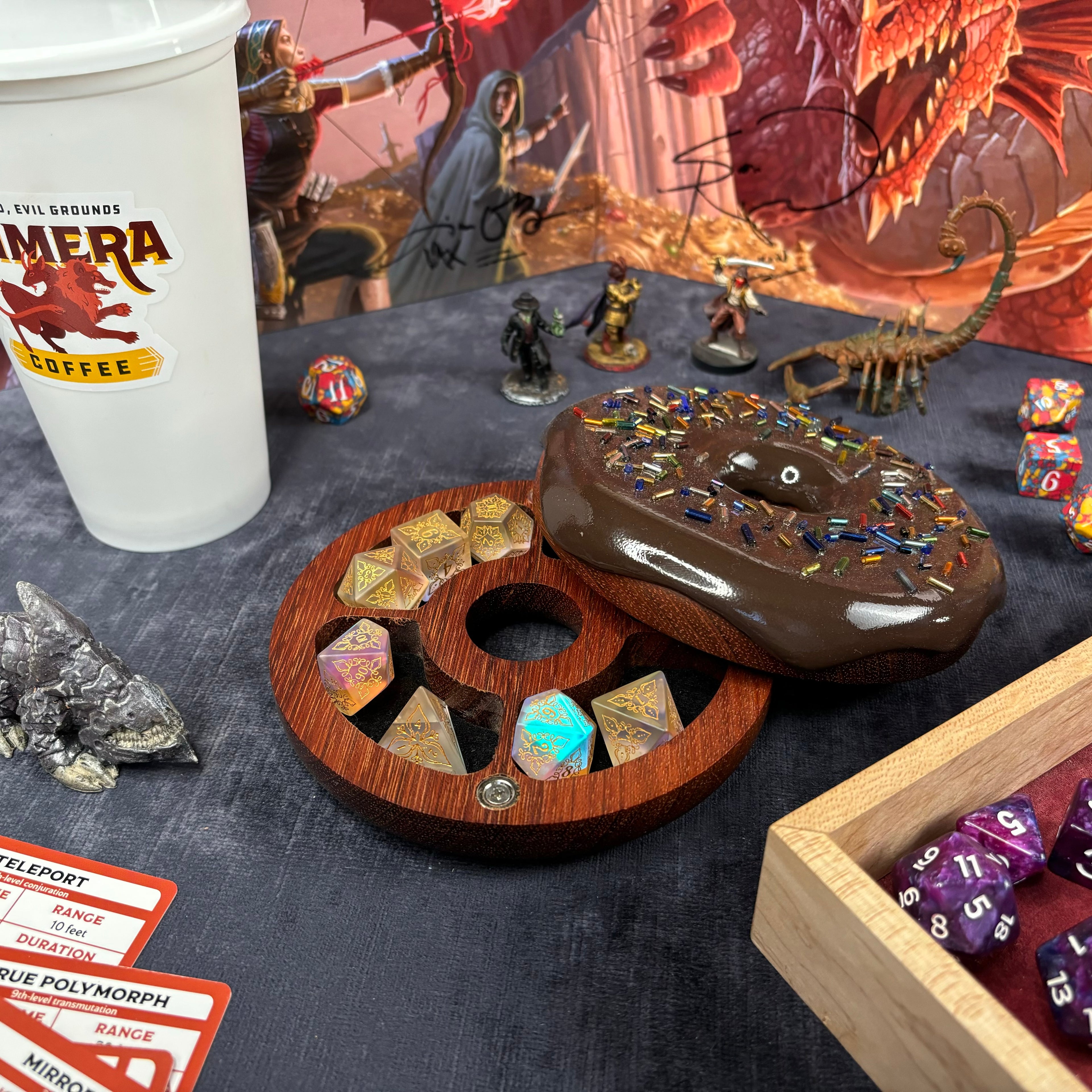 Deluxe Dodecadonut – Super Premium Wooden Donut Dice Vault
