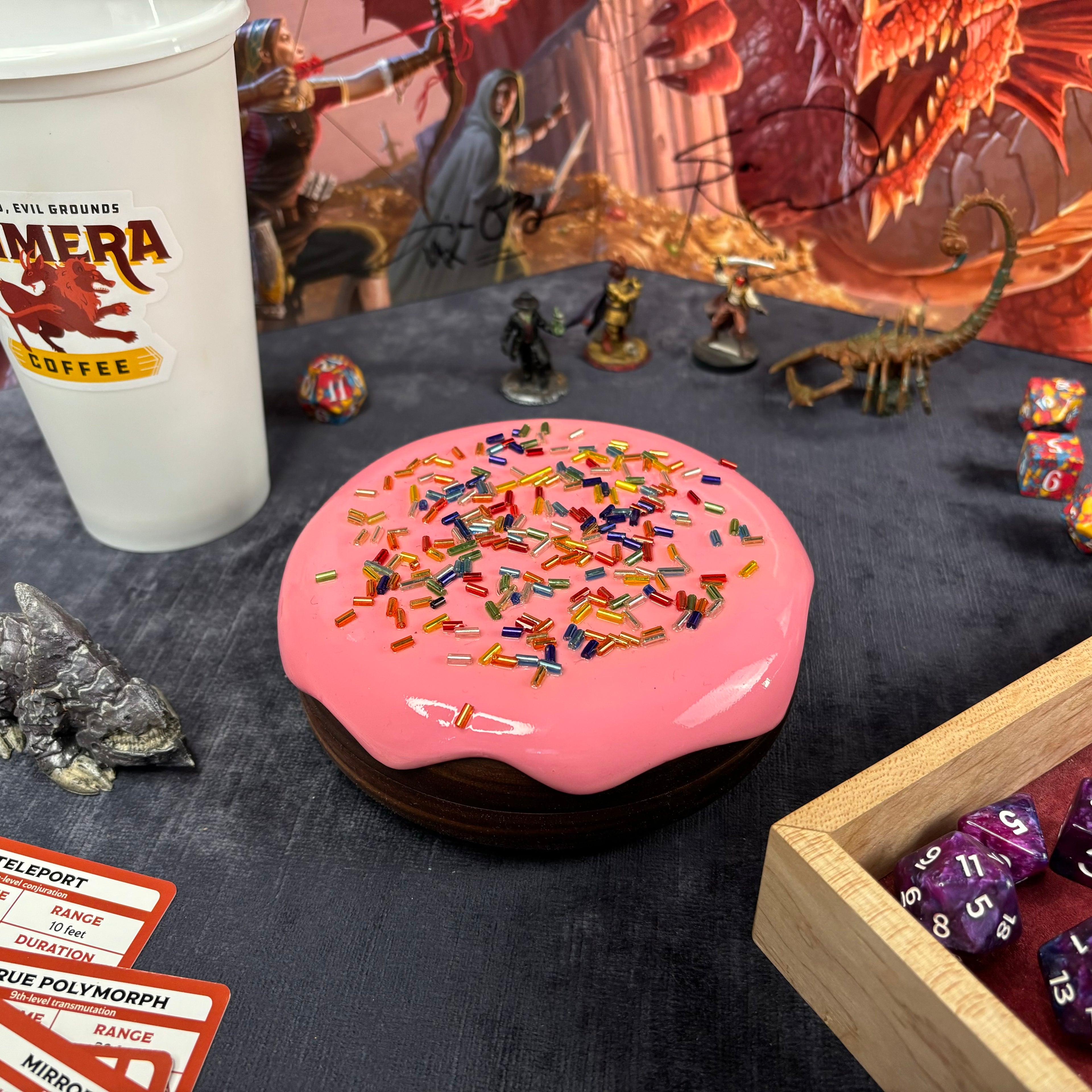 Jelly Dodecadonut – Premium Wooden Donut Dice Vault