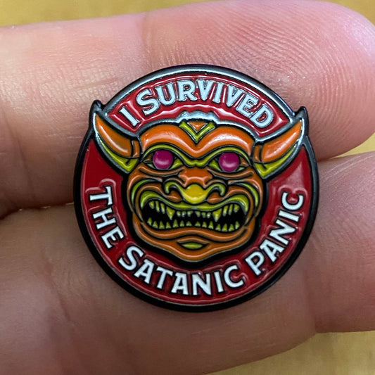 I Survived The Satanic Panic Pin