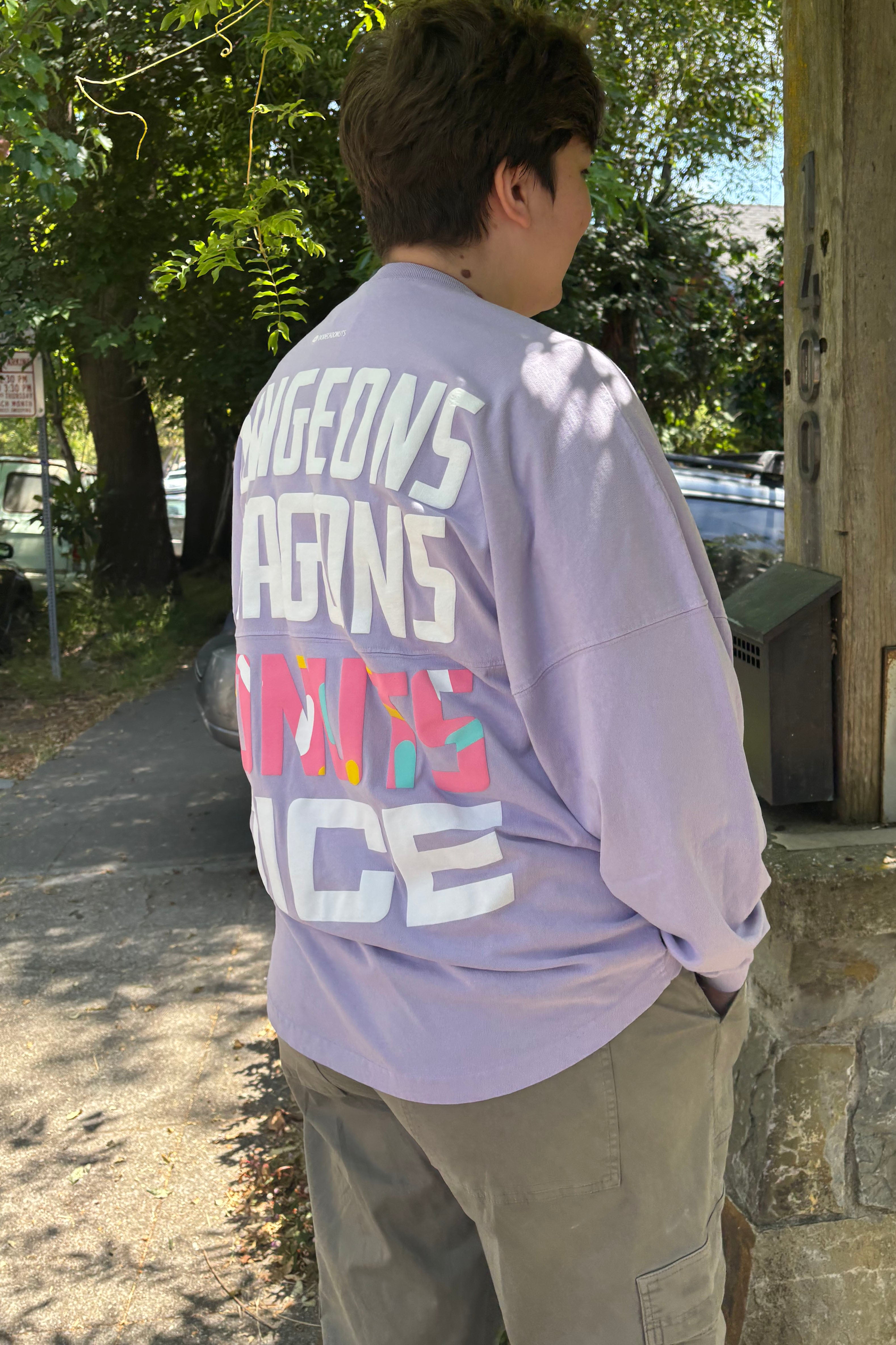 Lavender Dungeons, Dragons, Donuts & Dice Jersey – Sweet Style for Game Night Glory