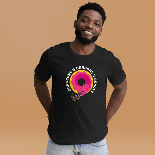 Dungeons & Dragons & Donuts T-shirt – Large Sizes
