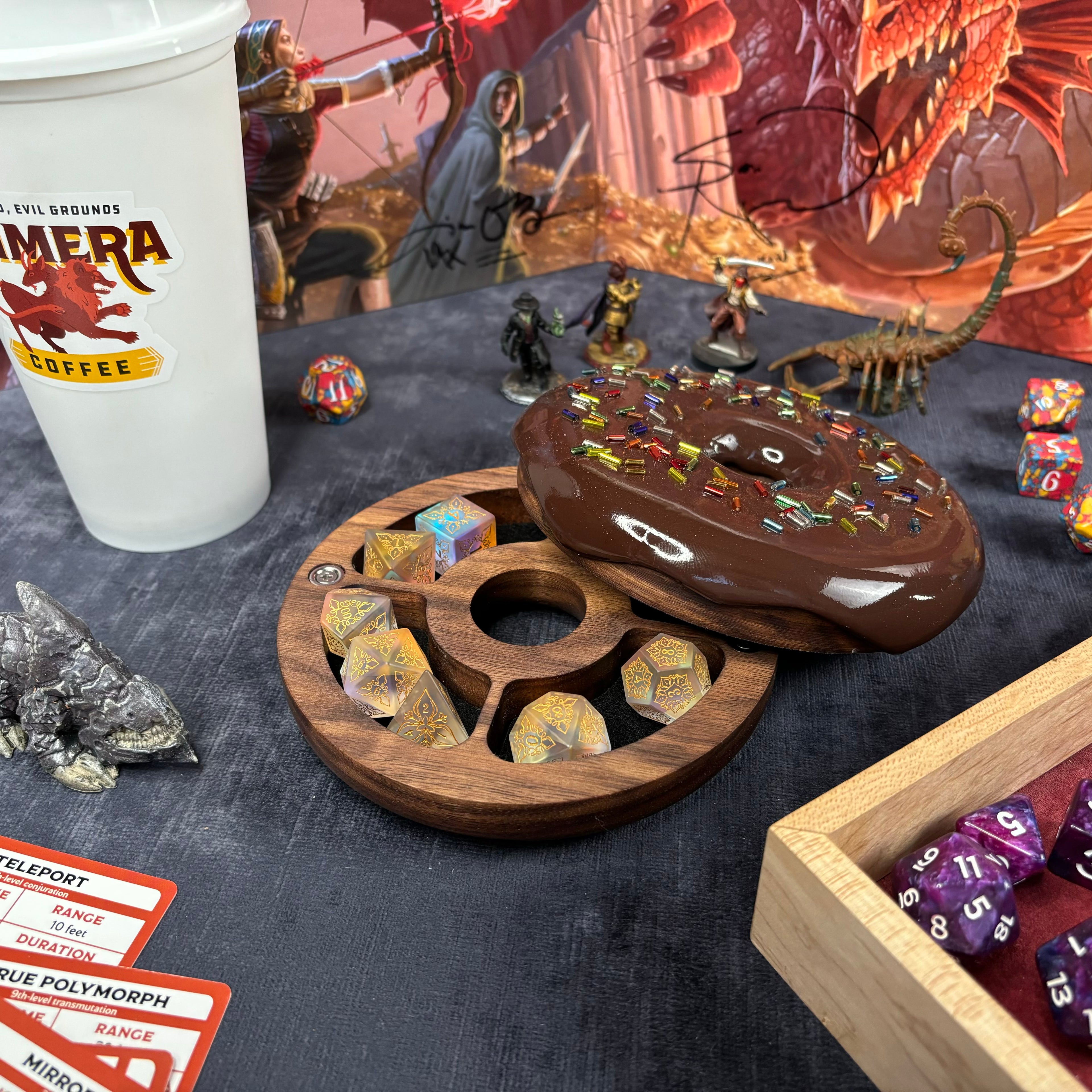 Dodecadonut – Premium Wooden Donut Dice Vault