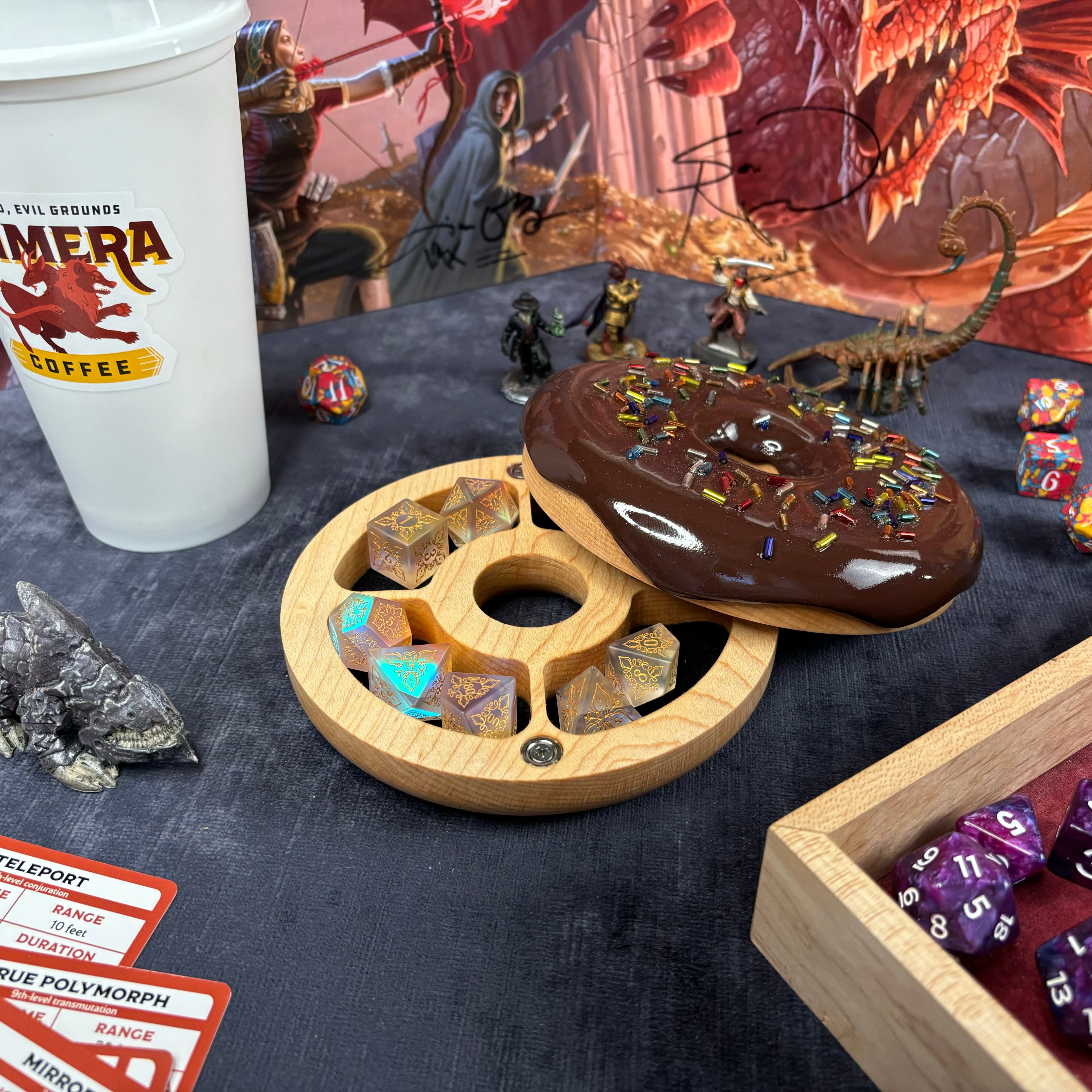 Dodecadonut – Premium Wooden Donut Dice Vault