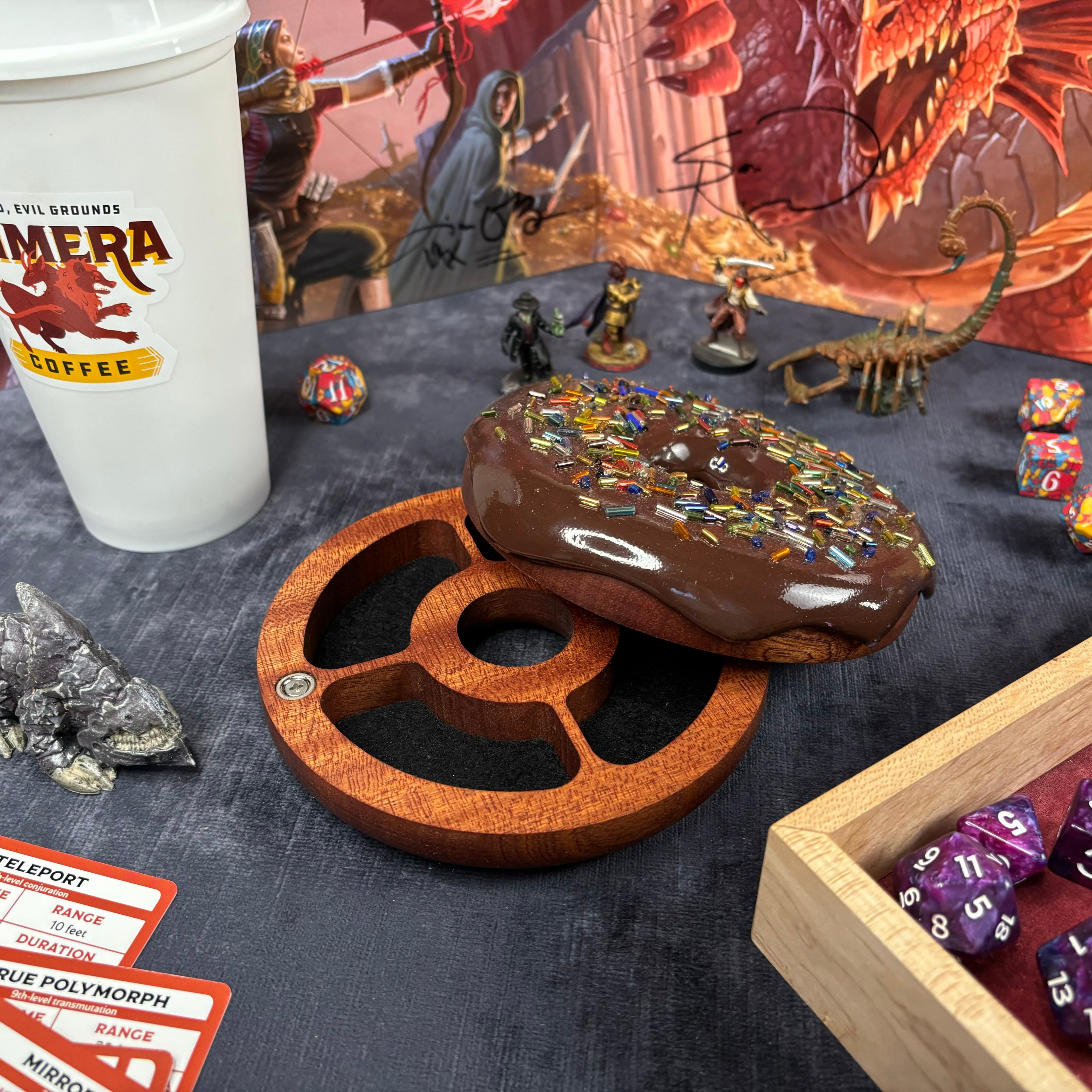 Deluxe Dodecadonut – Super Premium Wooden Donut Dice Vault