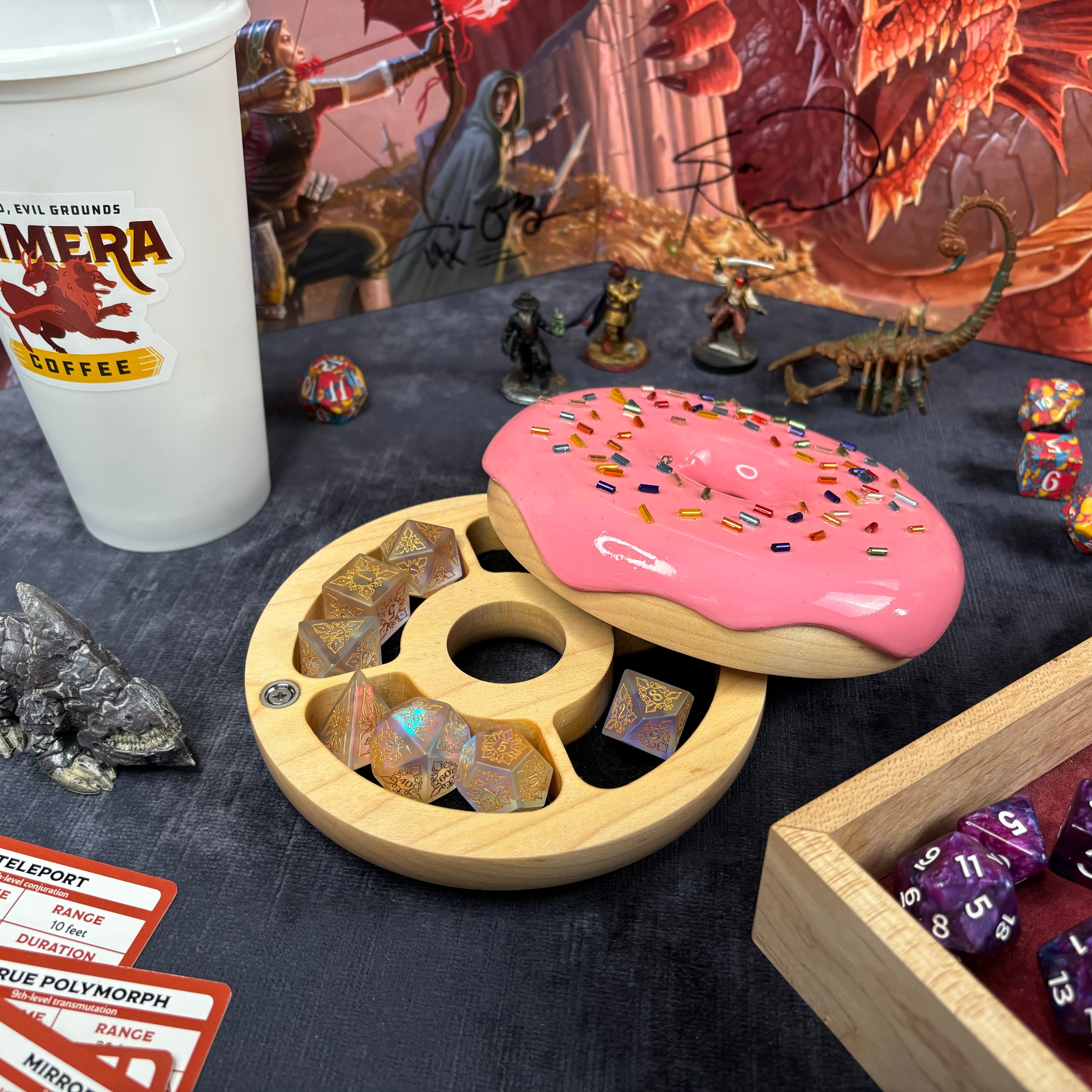 Dodecadonut – Premium Wooden Donut Dice Vault