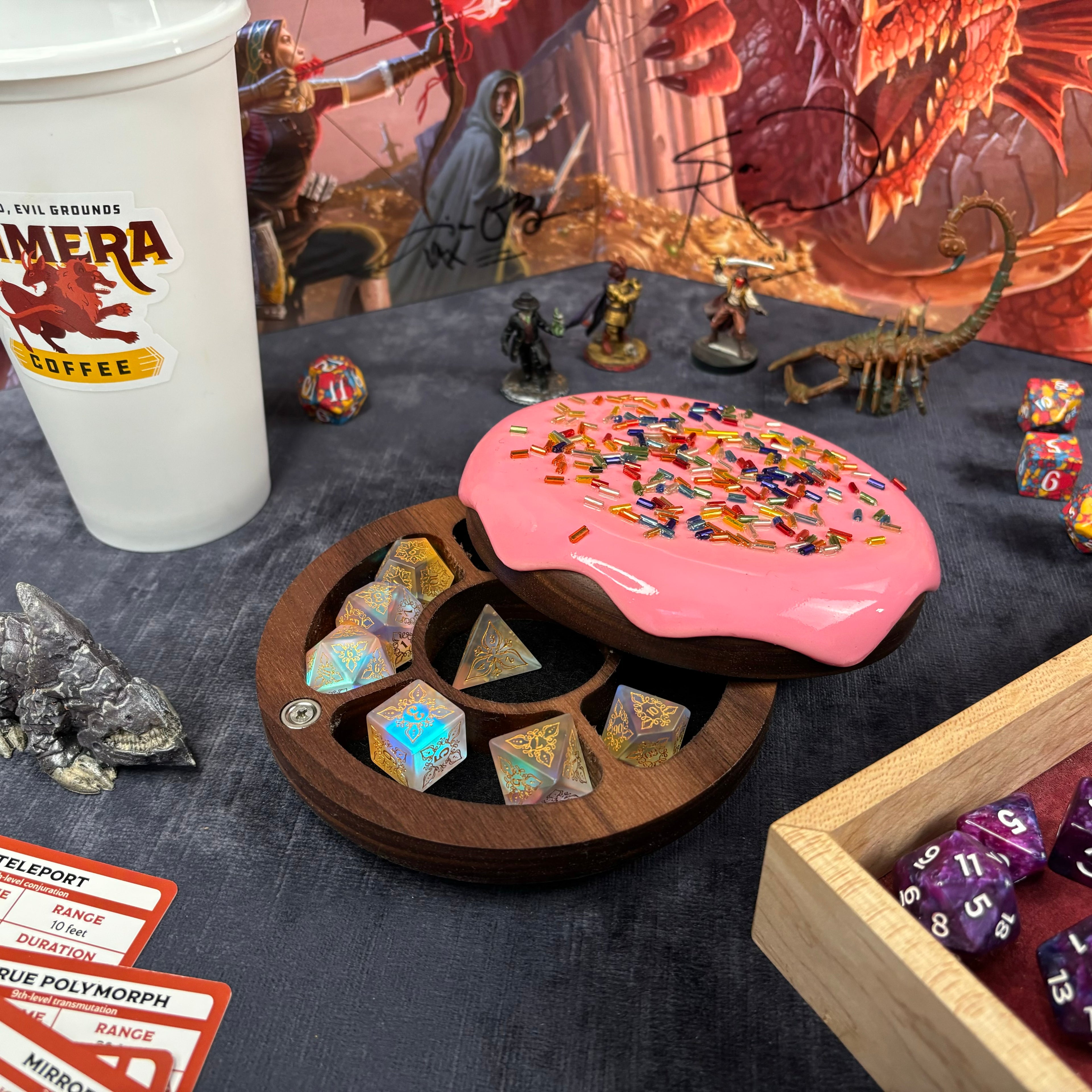 Jelly Dodecadonut – Premium Wooden Donut Dice Vault