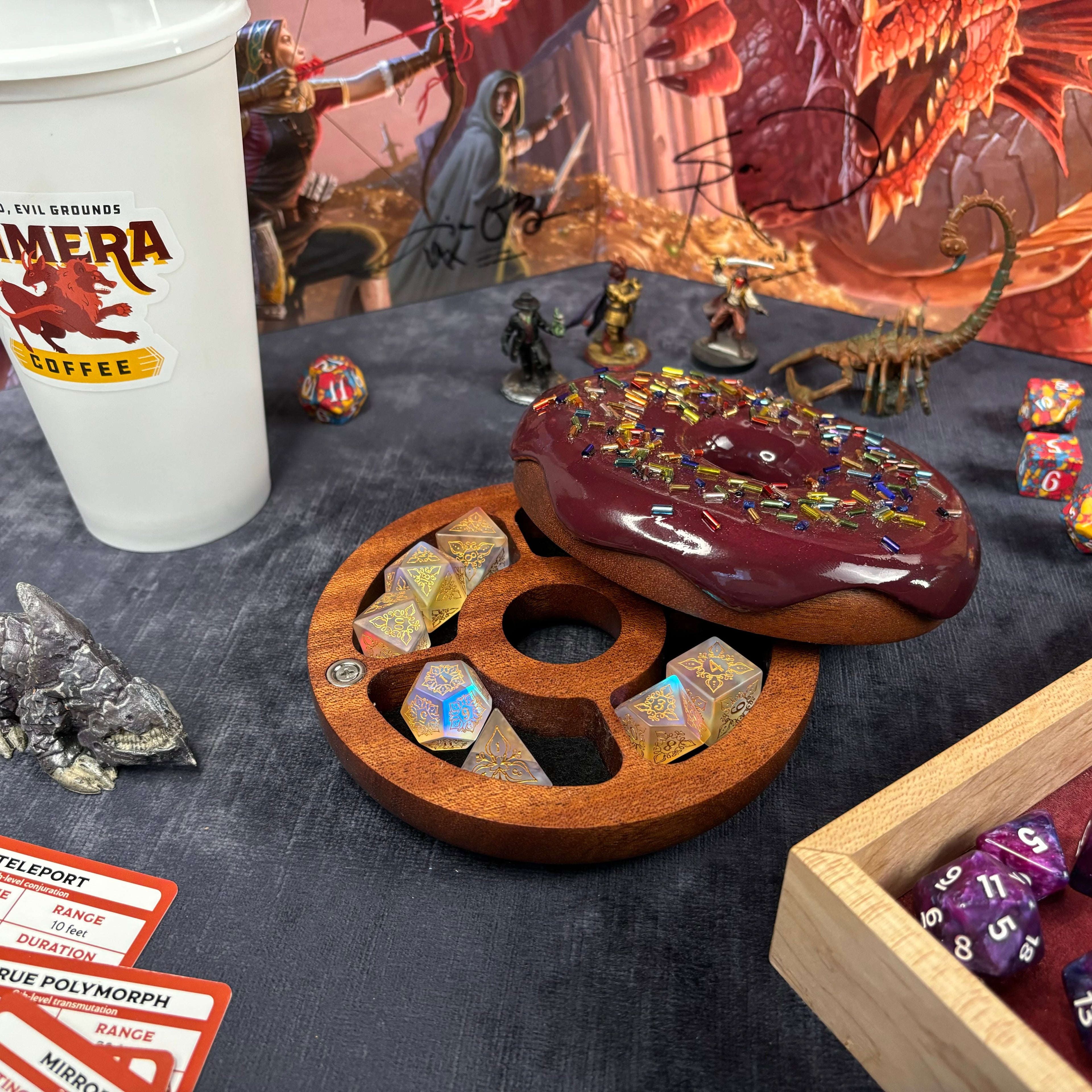 Deluxe Dodecadonut – Super Premium Wooden Donut Dice Vault