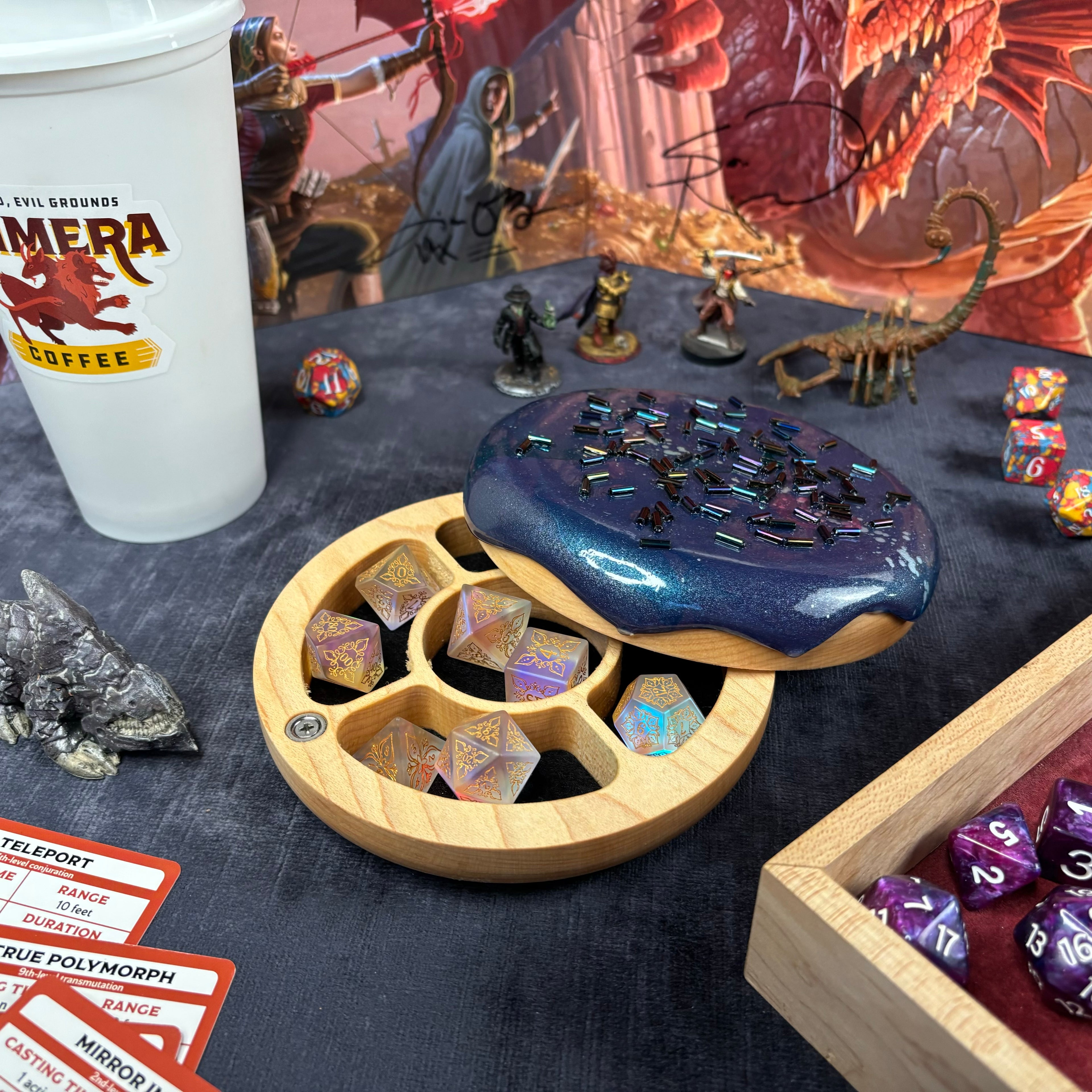 Deluxe Jelly Dodecadonut – Super Premium Wooden Donut Dice Vault
