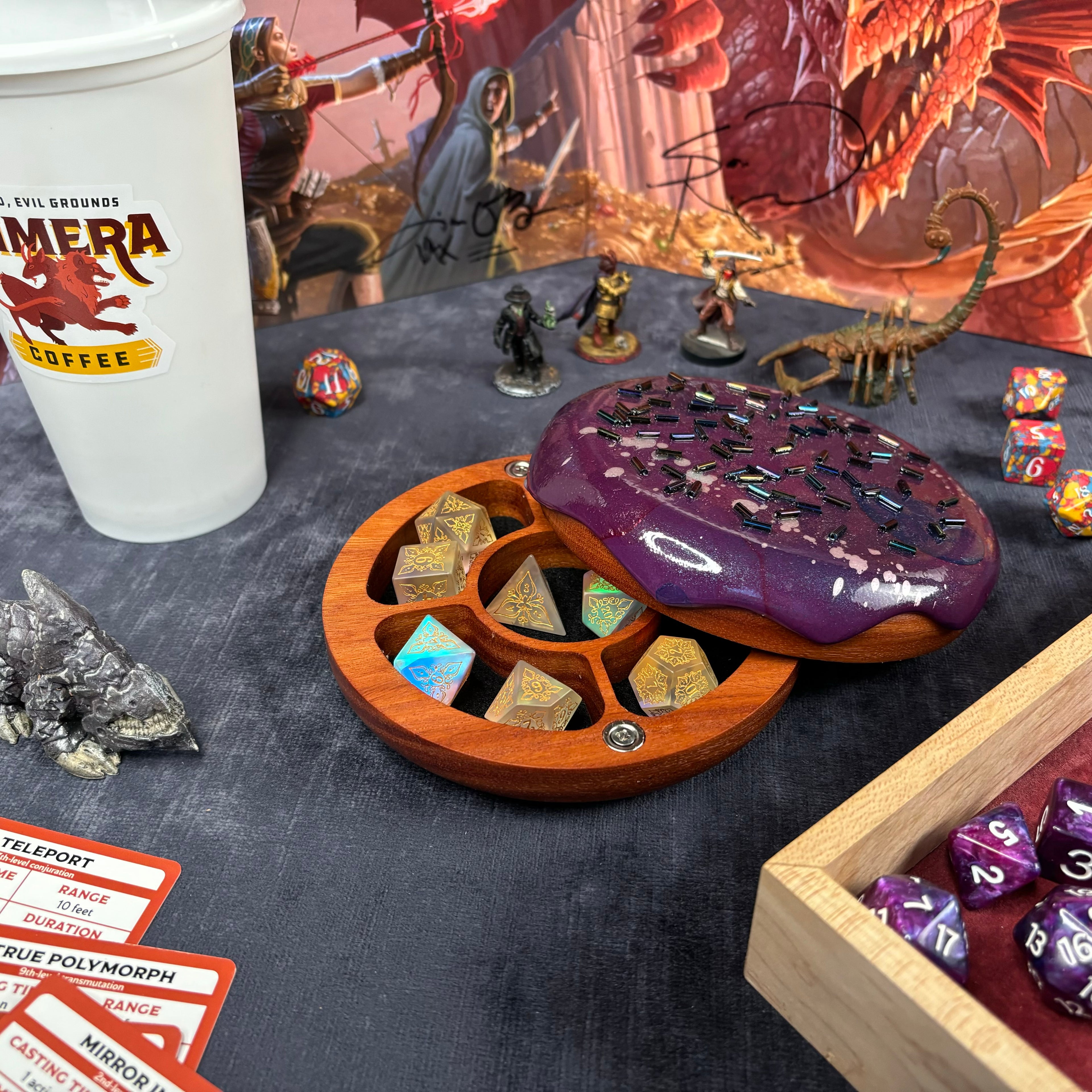 Deluxe Jelly Dodecadonut – Super Premium Wooden Donut Dice Vault