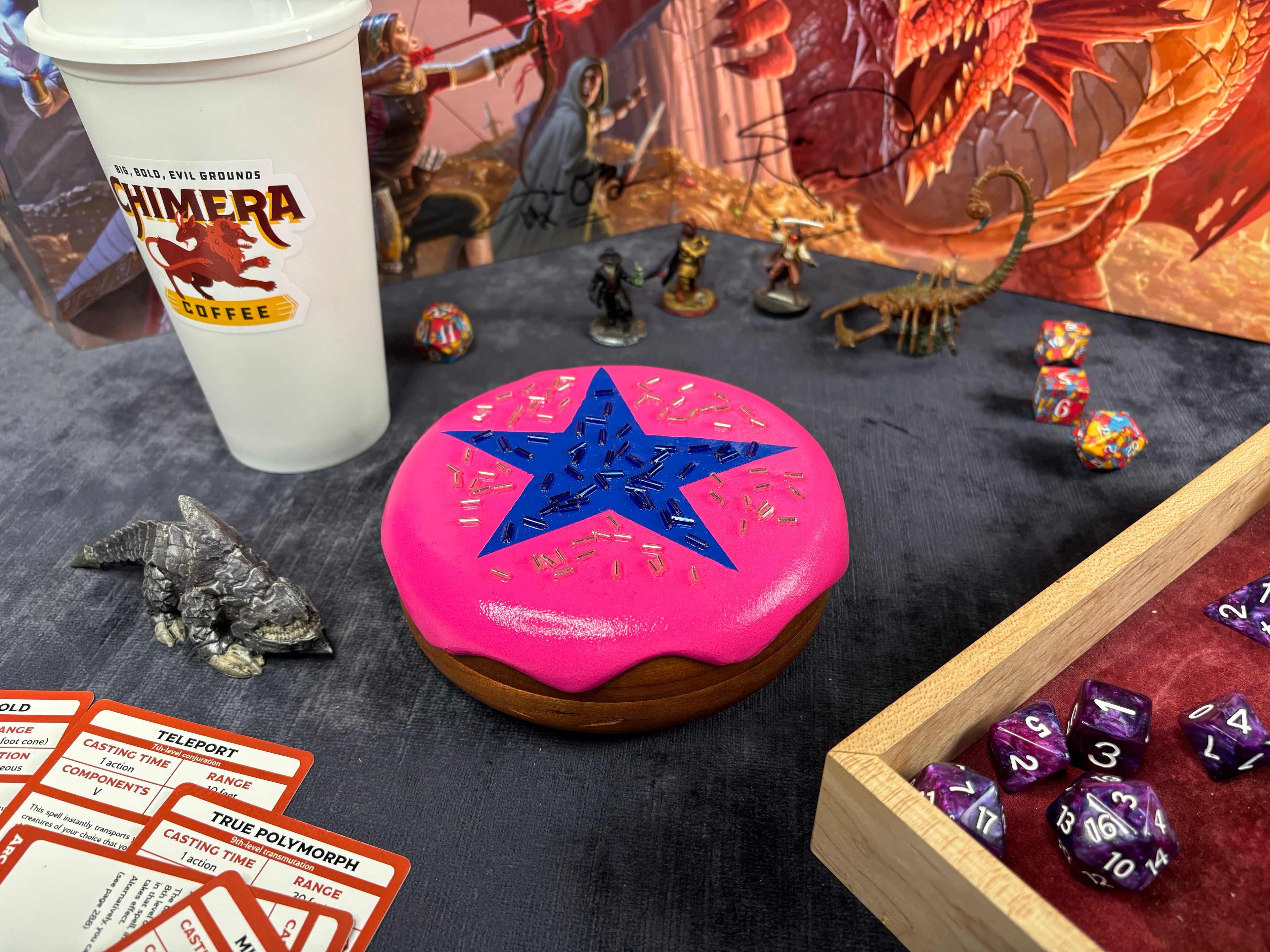 Deluxe Jelly Dodecadonut – Super Premium Wooden Donut Dice Vault