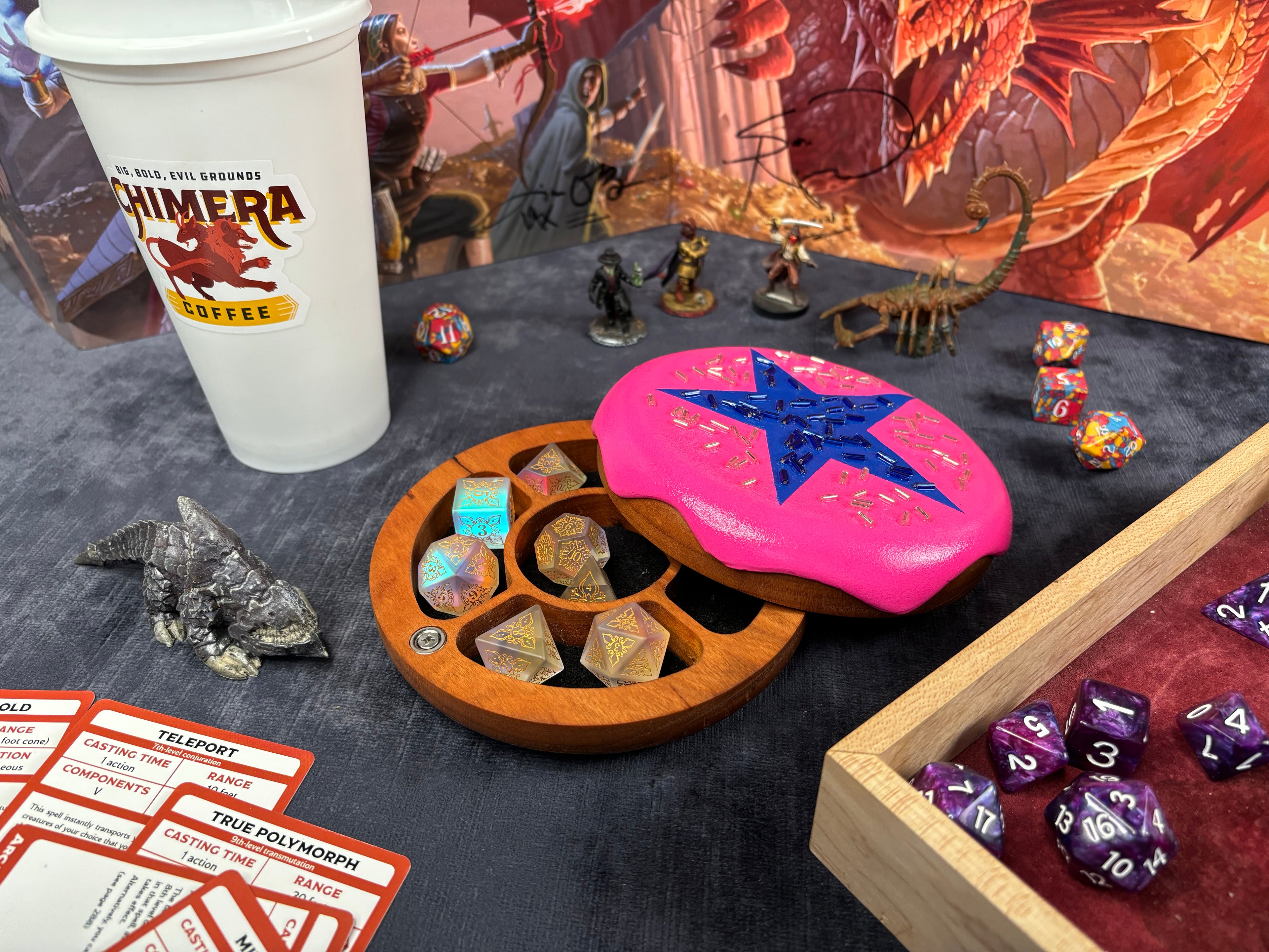 Deluxe Jelly Dodecadonut – Super Premium Wooden Donut Dice Vault