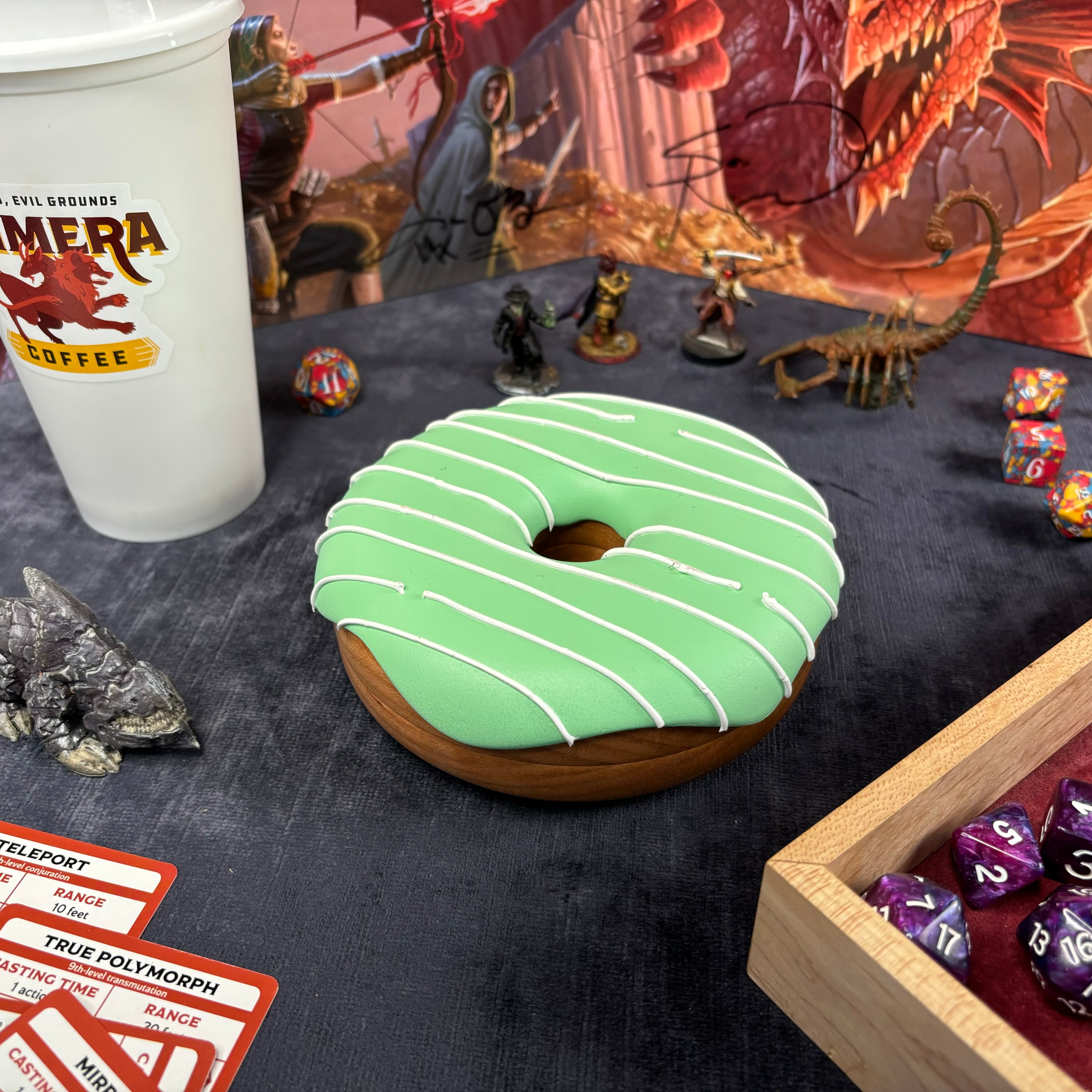Dodecadonut – Premium Wooden Donut Dice Vault