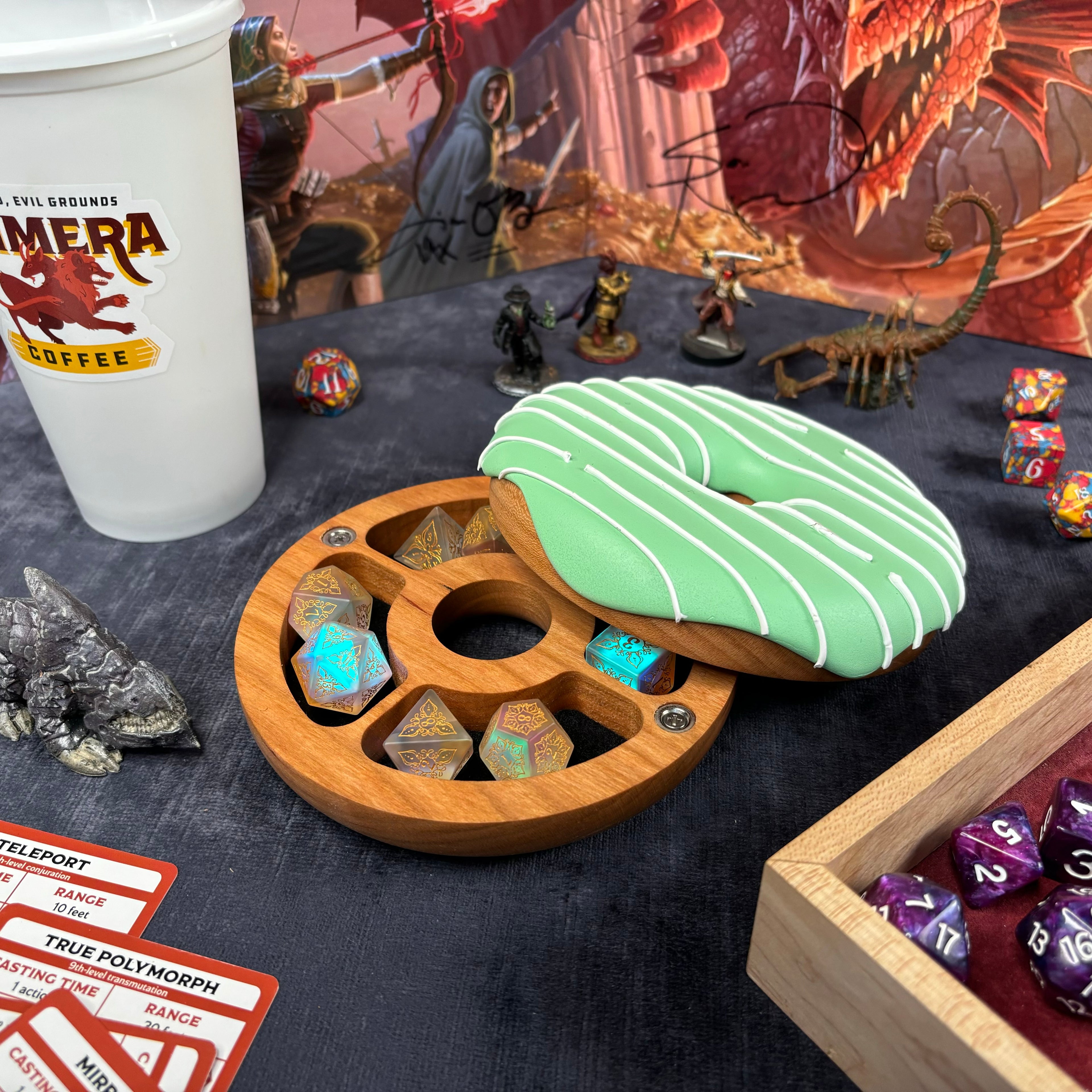 Dodecadonut – Premium Wooden Donut Dice Vault