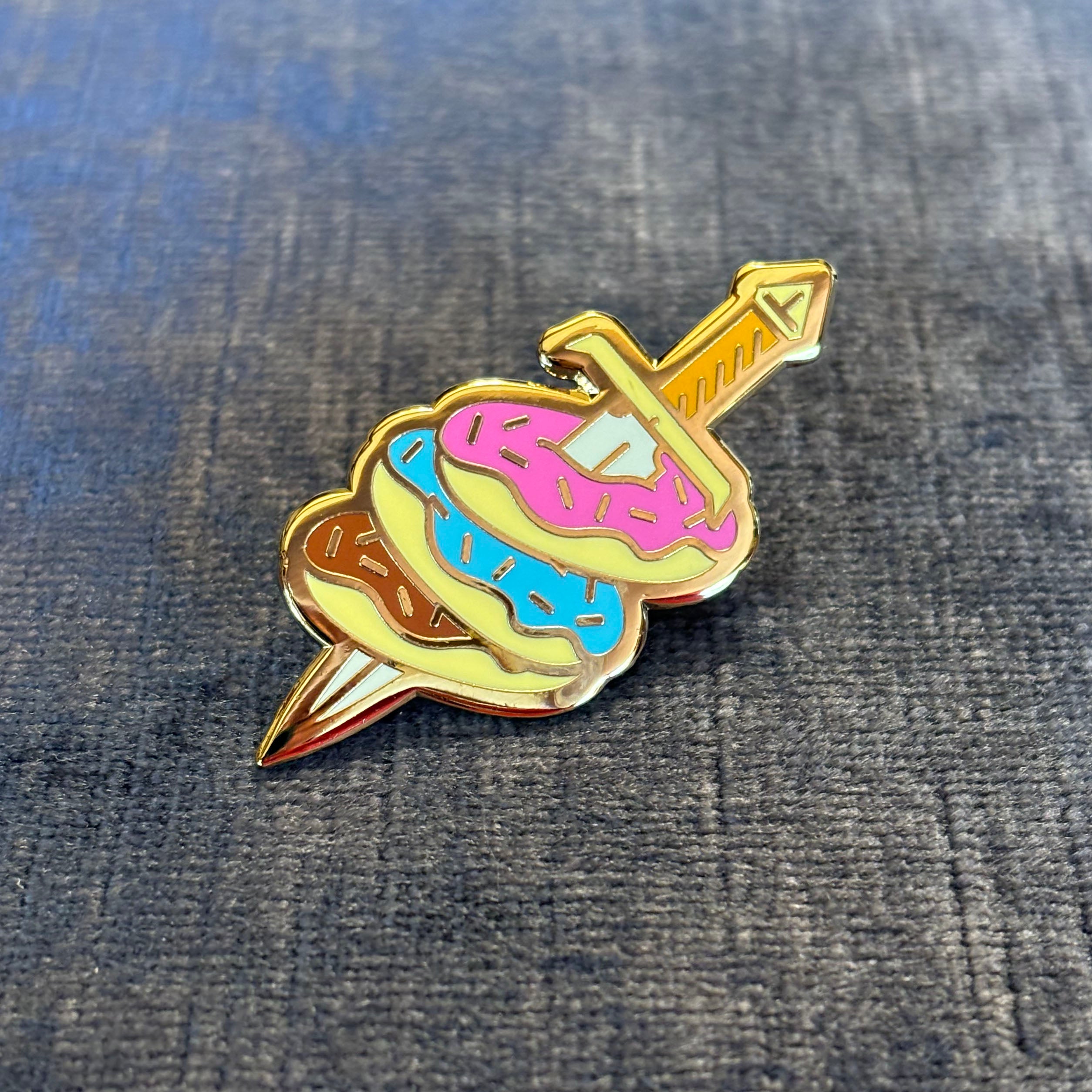 Donut Dagger Enamel Pin – Sweet Takedown Accessory