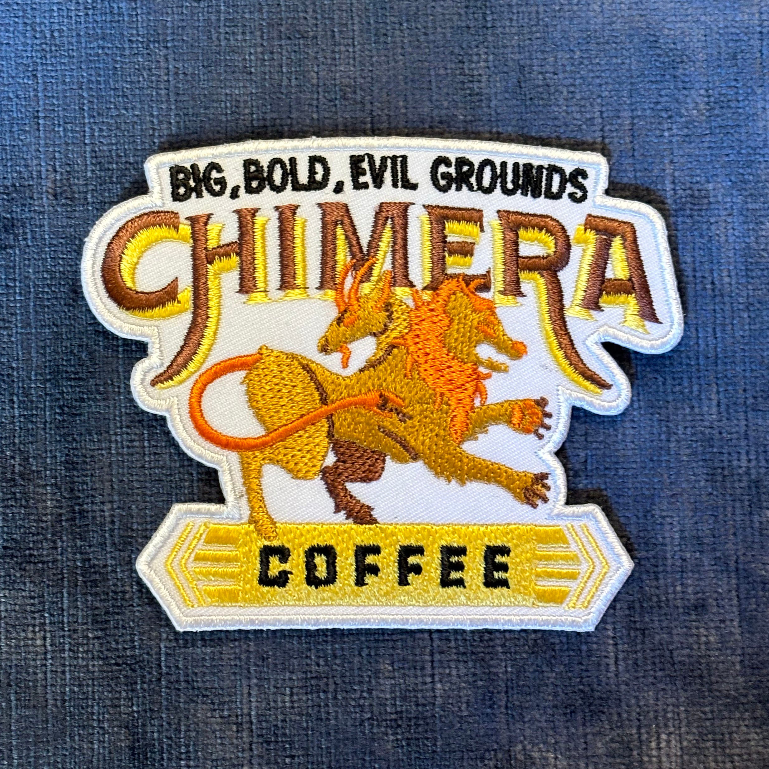 Chimera Coffee Embroidered Patch – Brewed for Gamers with Flavor