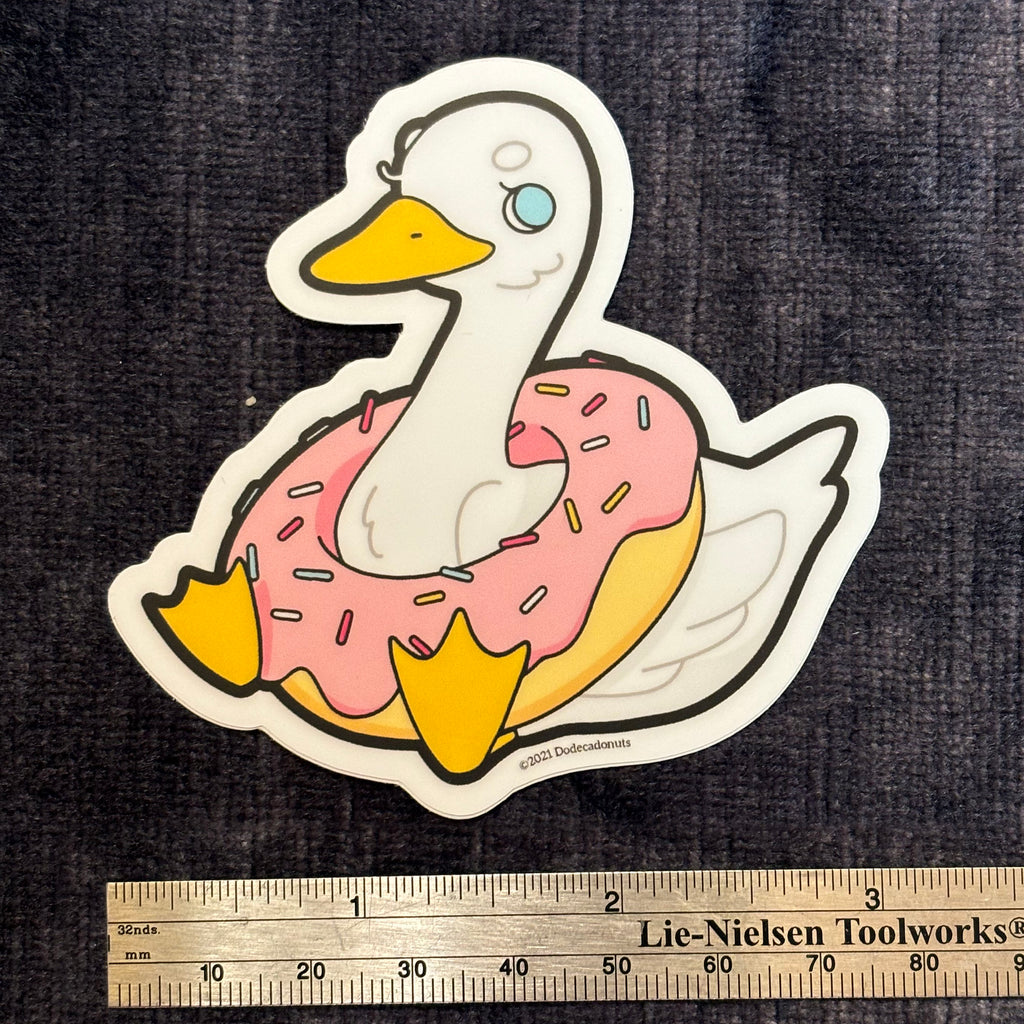 Donut Goose Vinyl Sticker – Sweet &amp; Silly Feathered Fun