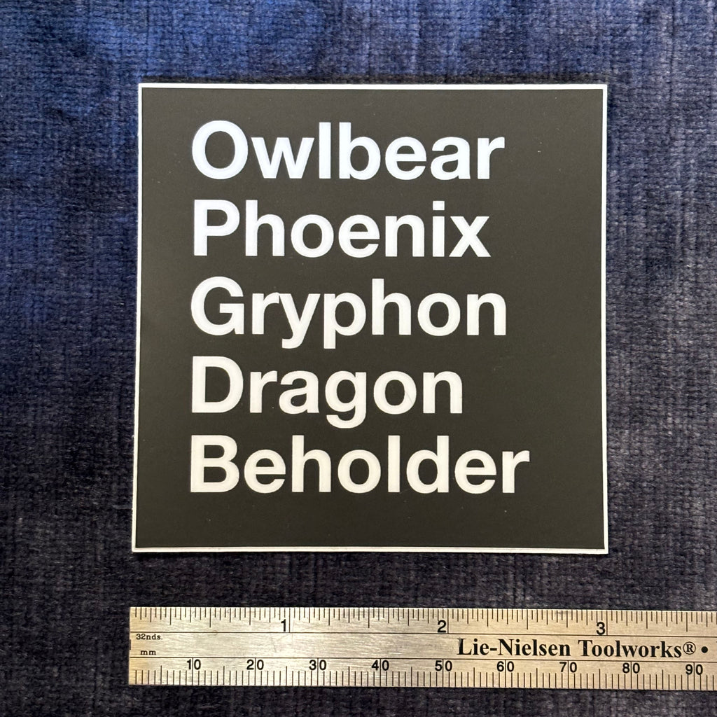Classic D&D Monsters Vinyl Sticker – Quintessential Fantasy Beastiary
