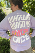Lavender Dungeons, Dragons, Donuts & Dice Jersey – Sweet Style for Game Night Glory