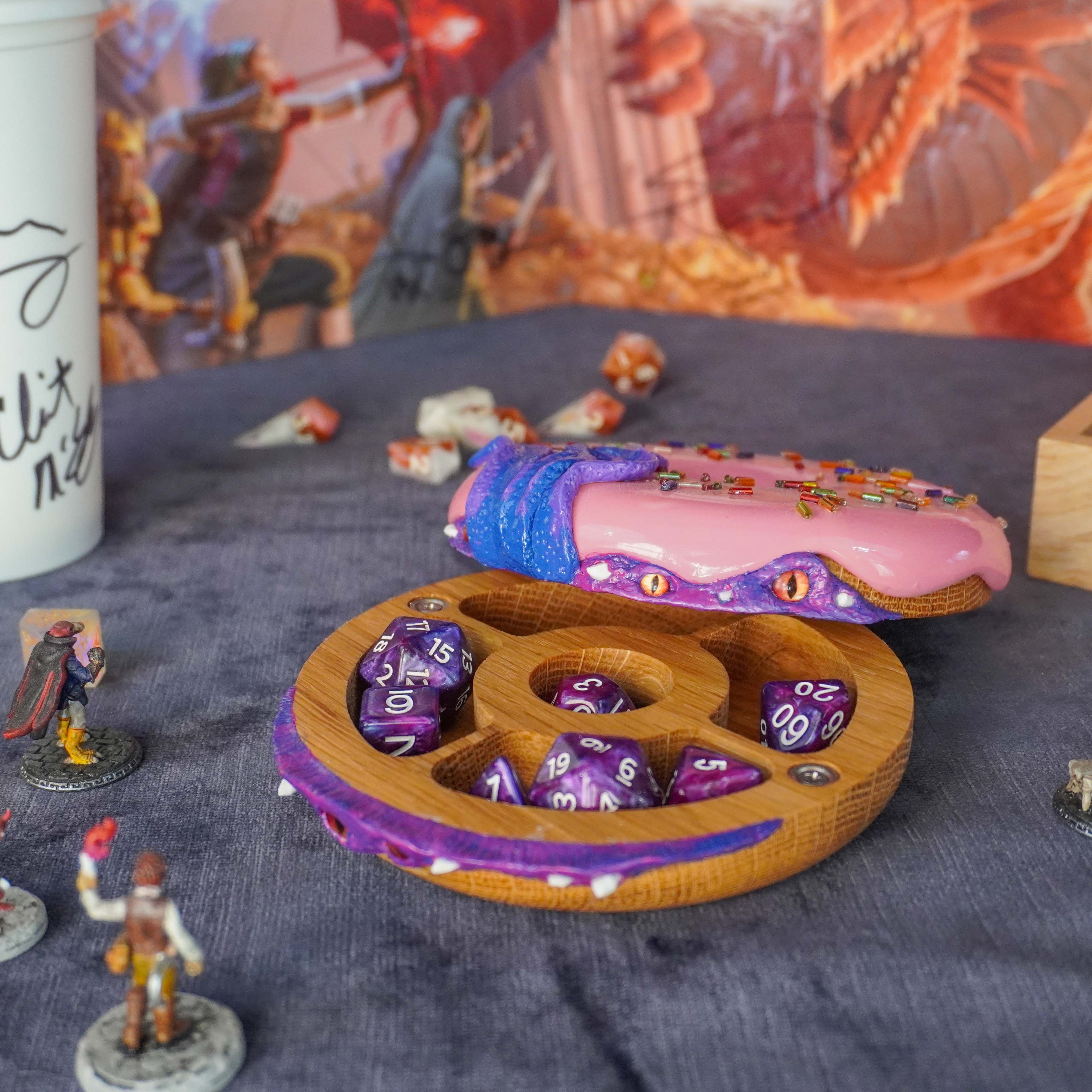 Monstrous Dodecadonut – Elite Wooden Dice Vault