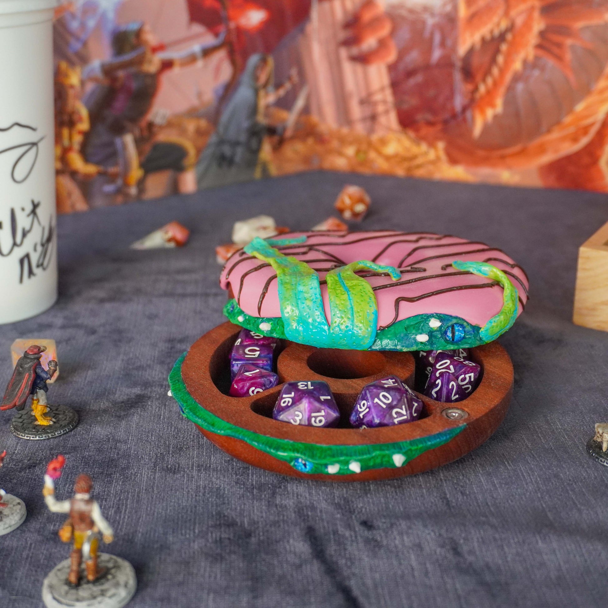 Monstrous Dodecadonut – Elite Wooden Dice Vault