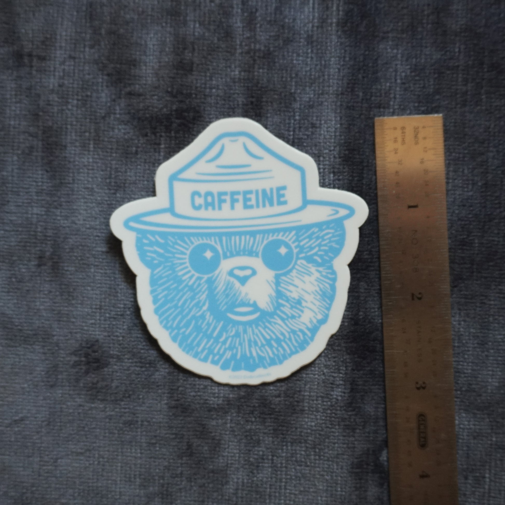 Caffeine Bear Vinyl Sticker – Wake Up with Brewed Boldness