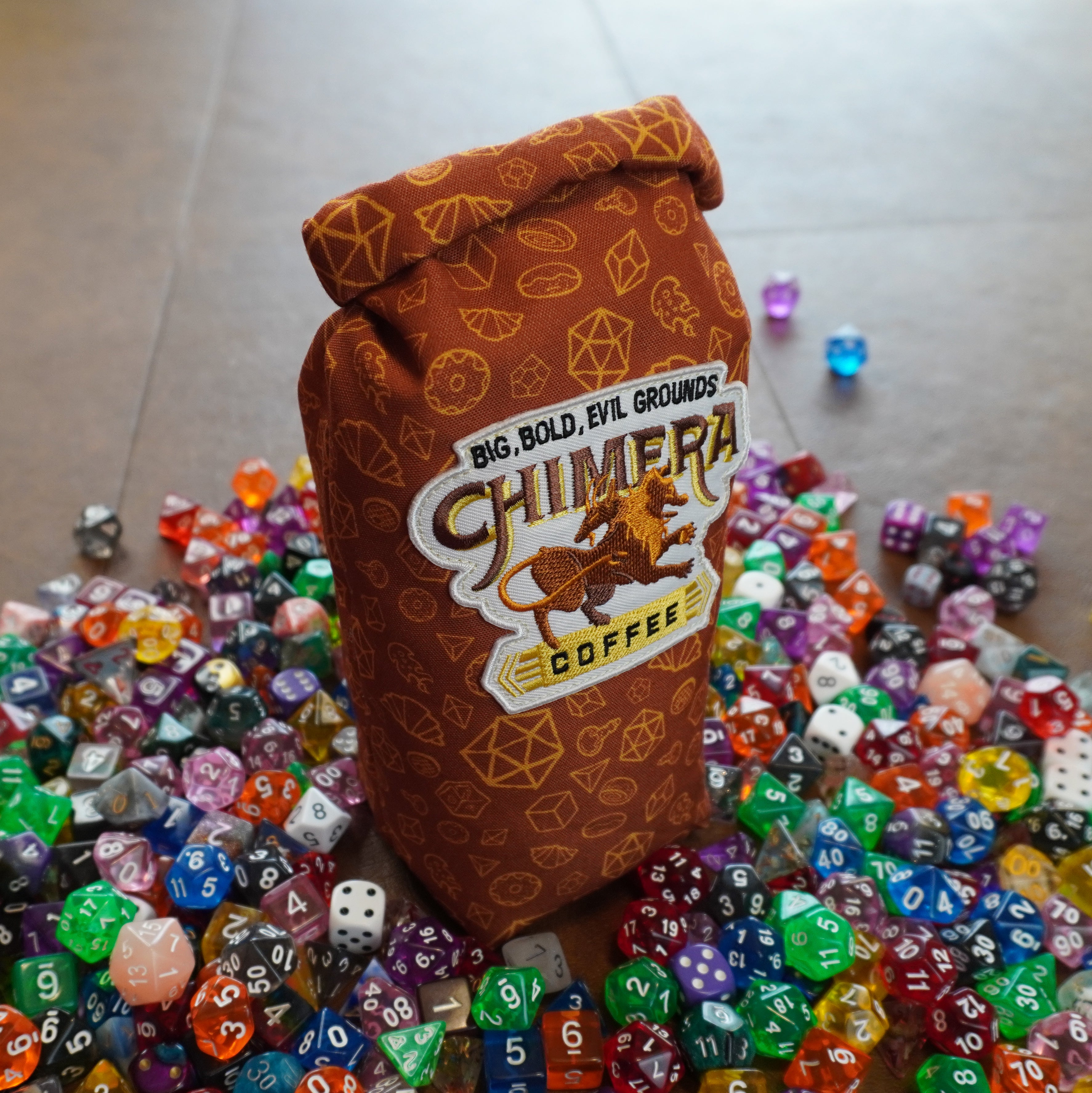 Coffee Dice Bag – Fuel Your Rolls with Caffeinated Style