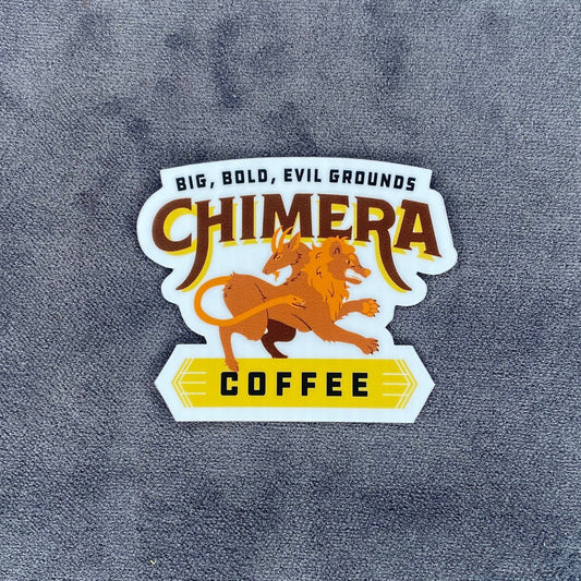 Chimera Coffee Sticker—DnD Gift, Dungeons & Dragons, Pathfinder, TTRPG